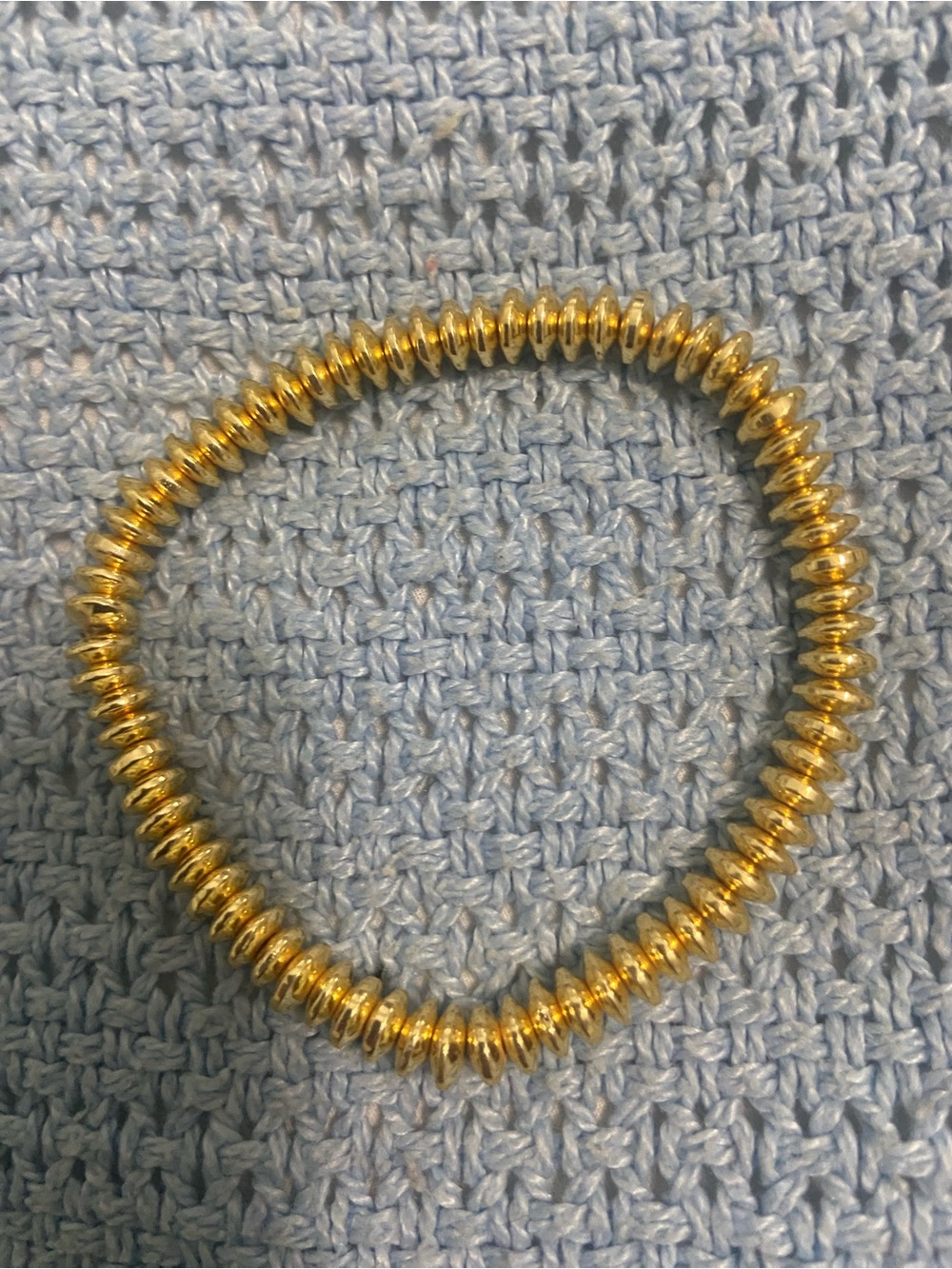 Artisan Gold Beaded Stretch Bracelet - metal not plastic